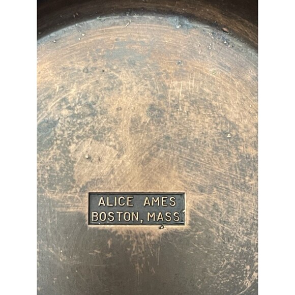 VTG Alice Ames Boston MA Bronze Baby Shoe Tray Pencil Coin Holder Desk Office - Picture 4 of 10